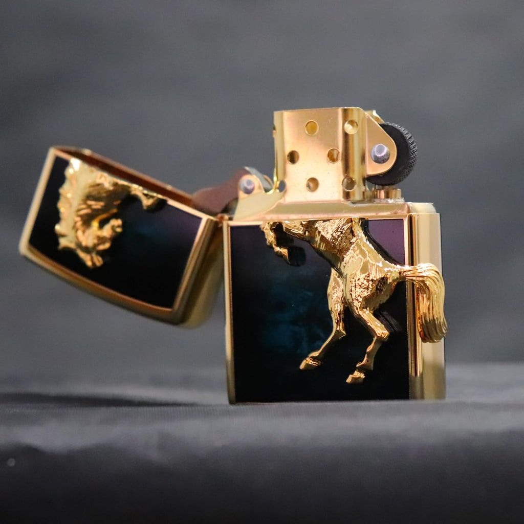 Zippo Winnie Winning Gold Plate Blue